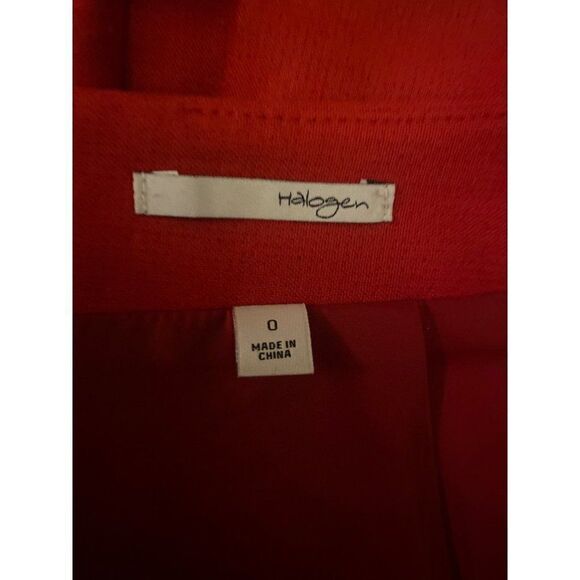 Halogen, women's red knee length pencil skirt with back zipper closure, size 0 - Picture 4 of 7